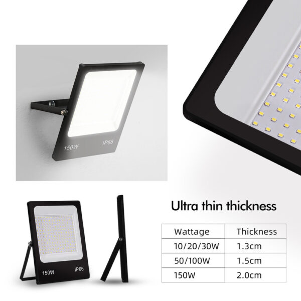 LED Flood Light | 10W-150W, 6000-6500K | AC 200-240V Outdoor Projector - Image 5