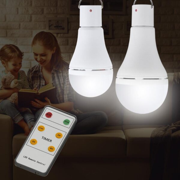 Solar-Powered LED Bulb Lights Set - Image 3