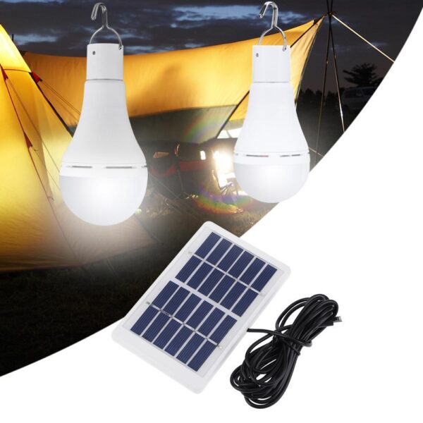 Solar-Powered LED Bulb Lights Set - Image 2