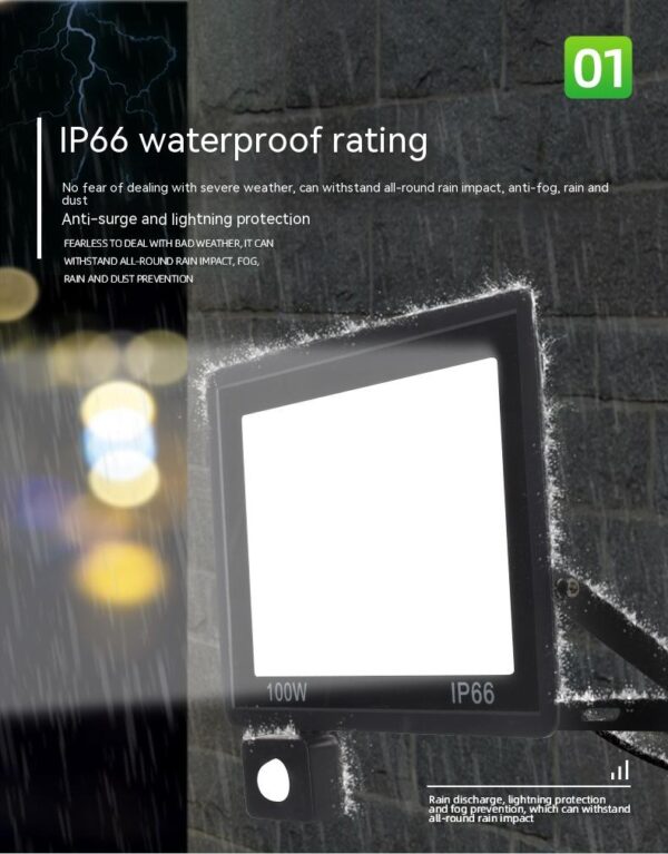 LED Flood Light | 10W-100W, 13,000-14,000 Lumens, 6000-6500K | IP65 Waterproof | Commercial Outdoor Lighting - Image 7