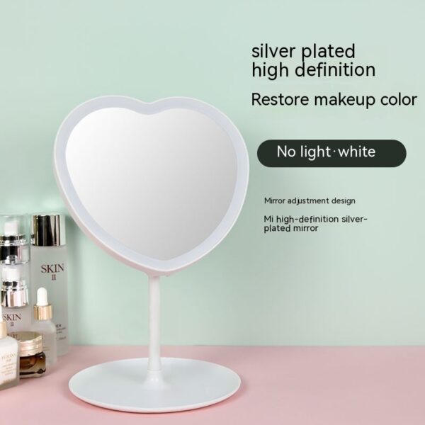 LED Makeup Mirror | Tricolor Light, USB Powered | Compact Cosmetic Mirror - Image 4