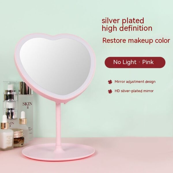 LED Makeup Mirror | Tricolor Light, USB Powered | Compact Cosmetic Mirror - Image 6