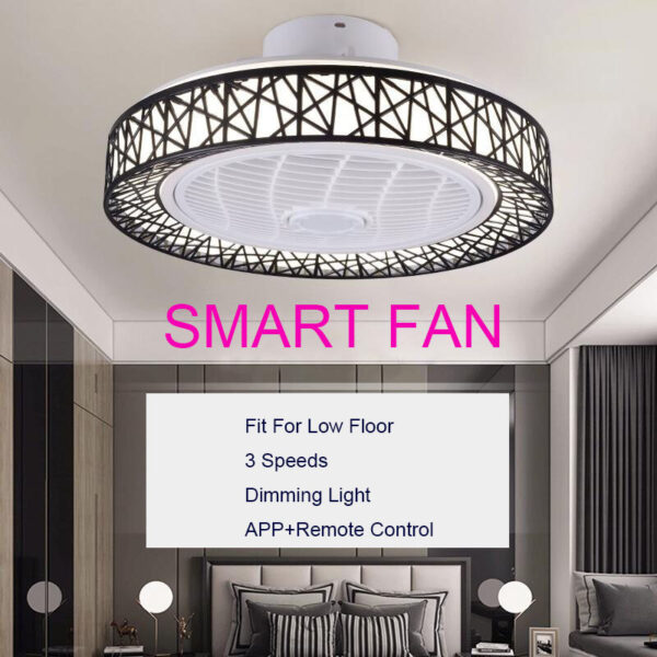 Idyllic European Hollow Pattern Invisible Ceiling Fan Lamp - Image 6