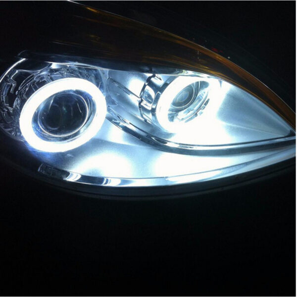 Universal Plastic LED Headlights with Transparent PC Cover - Image 2