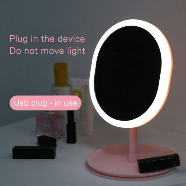 Rechargeable LED Lighting Mirror | Touch Dimming, USB Charging | Desktop Beauty Mirror - Image 7