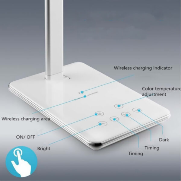 LED Desk Lamp | Wireless Charging, Eye Protection, Touch Control | Foldable Bedside Lamp - Image 5