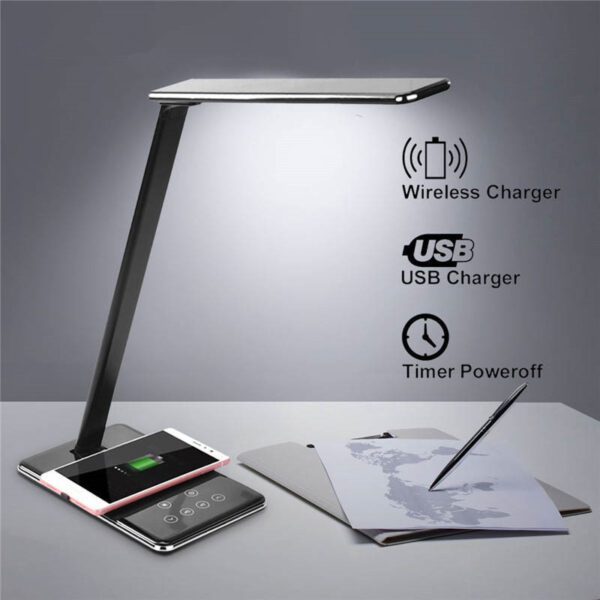 LED Desk Lamp | Wireless Charging, Eye Protection, Touch Control | Foldable Bedside Lamp