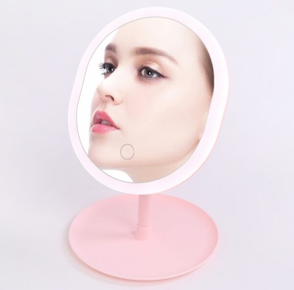 Rechargeable LED Lighting Mirror | Touch Dimming, USB Charging | Desktop Beauty Mirror - Image 3