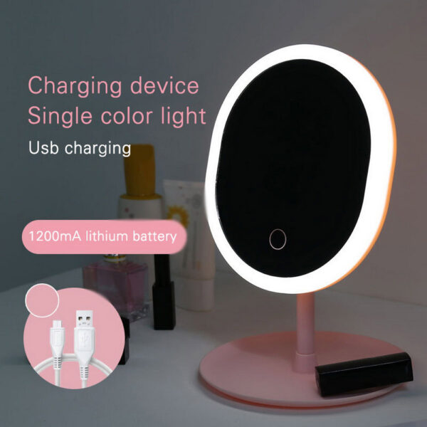 Rechargeable LED Lighting Mirror | Touch Dimming, USB Charging | Desktop Beauty Mirror - Image 5