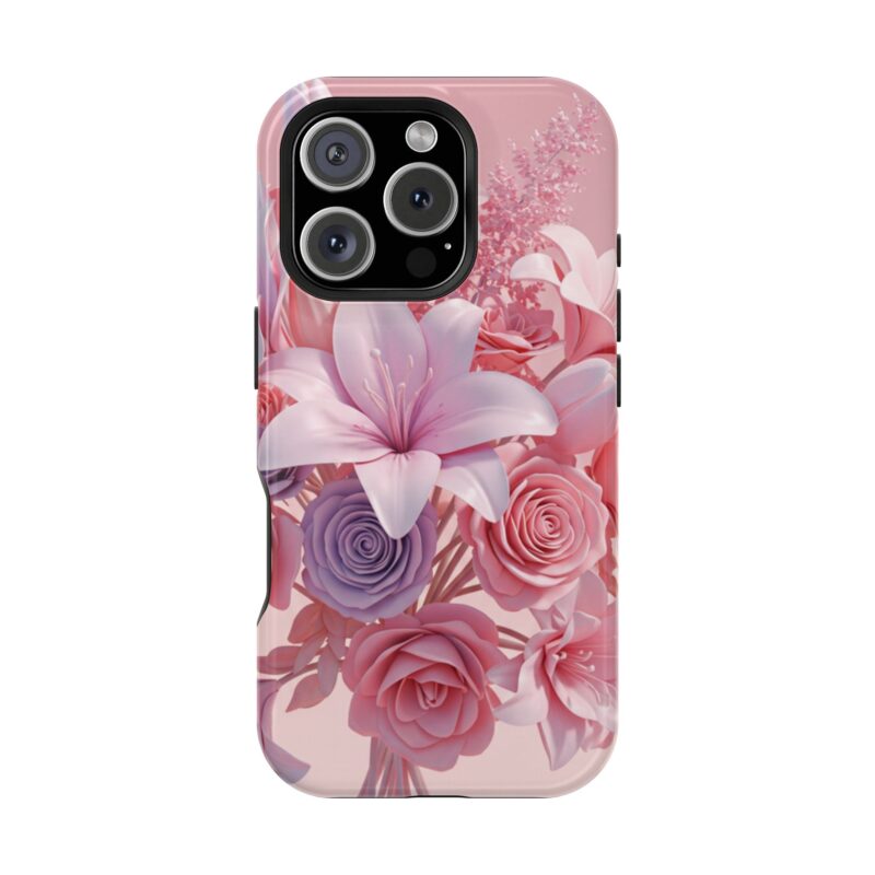 Floral Impact-Resistant Phone Case - Vibrant Pink Flower Design - Image 129