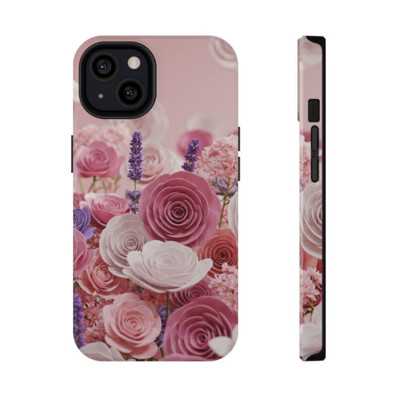 Floral Impact-Resistant Case - Stylish Pink Rose Design for iPhone