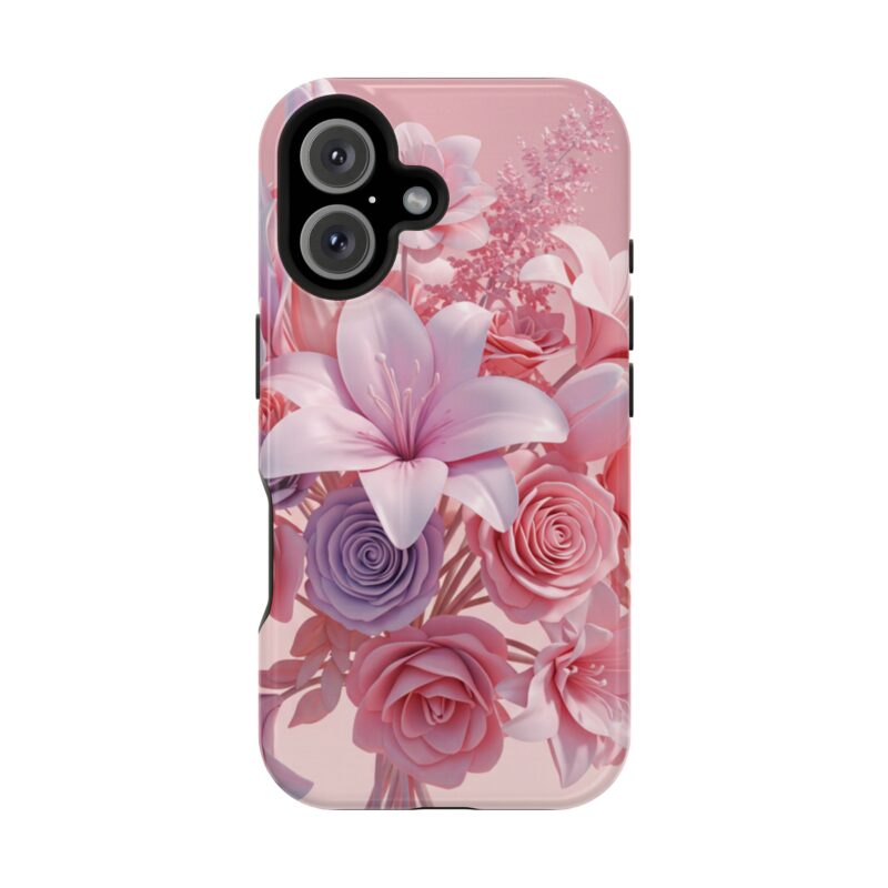 Floral Impact-Resistant Phone Case - Vibrant Pink Flower Design - Image 145