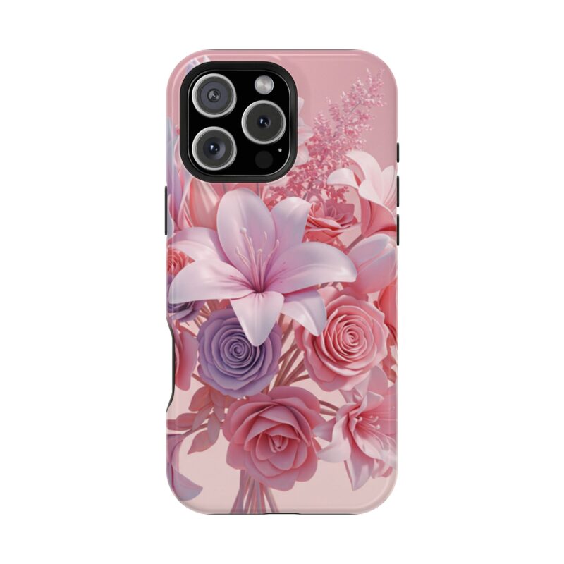 Floral Impact-Resistant Phone Case - Vibrant Pink Flower Design - Image 137