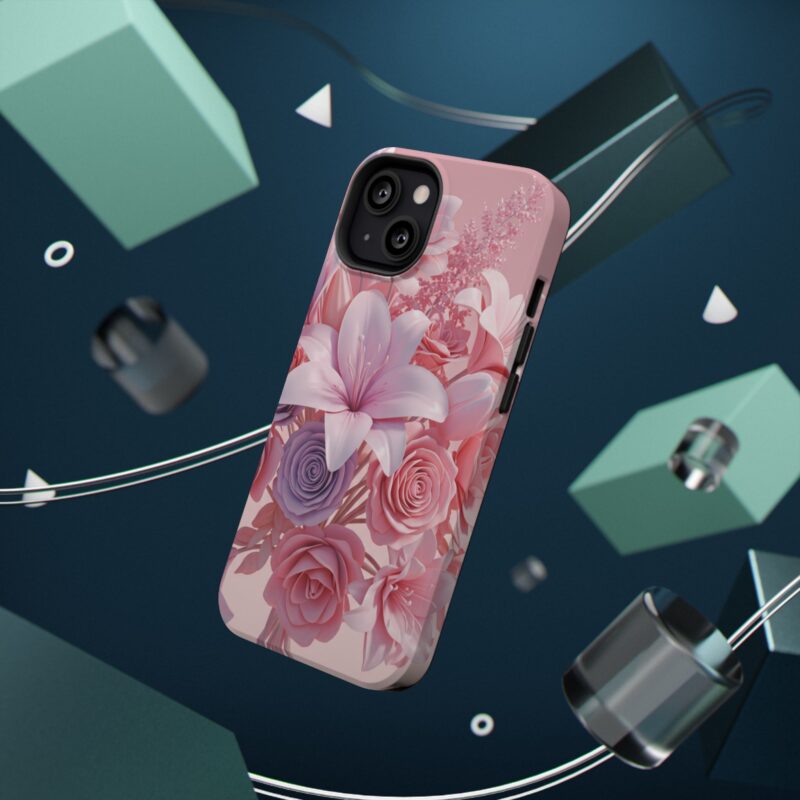 Floral Impact-Resistant Phone Case - Vibrant Pink Flower Design - Image 5