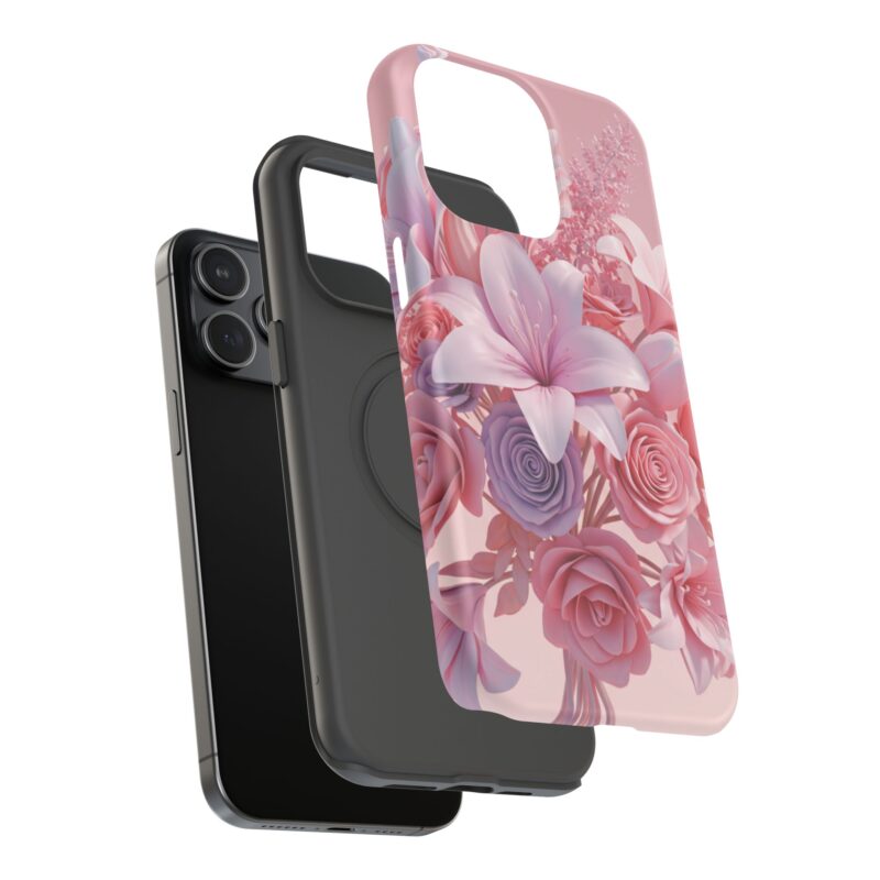 Floral Impact-Resistant Phone Case - Vibrant Pink Flower Design - Image 96