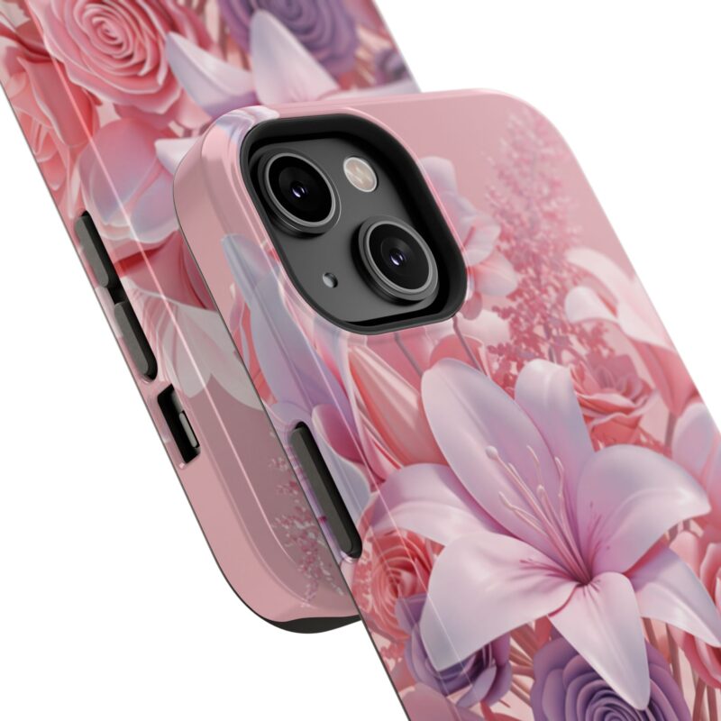 Floral Impact-Resistant Phone Case - Vibrant Pink Flower Design - Image 98