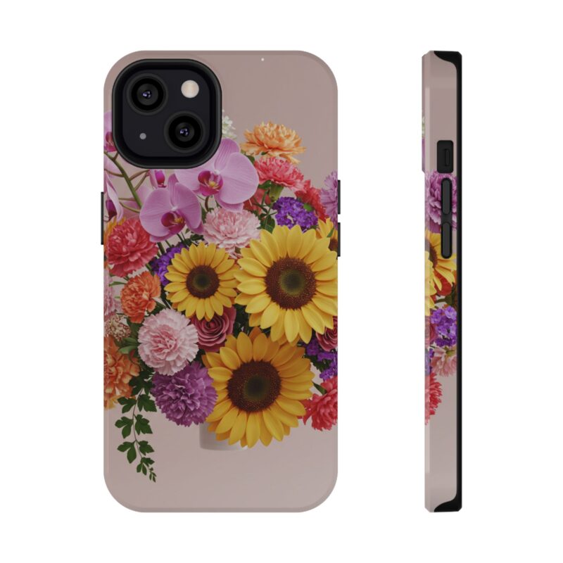 Floral Impact-Resistant Phone Case - Vibrant Sunflowers & Orchids