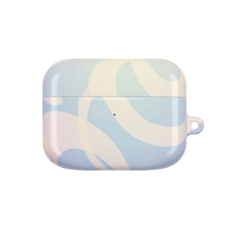AirPod Case with Wave Design, Blue AirPods Sleeve, Cute Earbud Cover, Gift for Music Lovers, Trendy Accessories