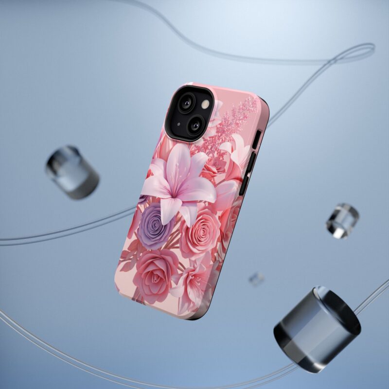 Floral Impact-Resistant Phone Case - Vibrant Pink Flower Design - Image 9