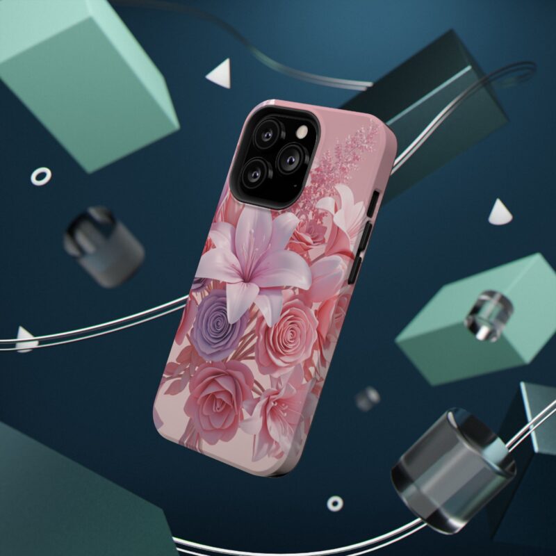 Floral Impact-Resistant Phone Case - Vibrant Pink Flower Design - Image 17