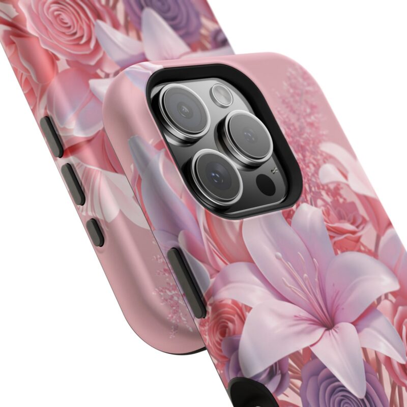Floral Impact-Resistant Phone Case - Vibrant Pink Flower Design - Image 134
