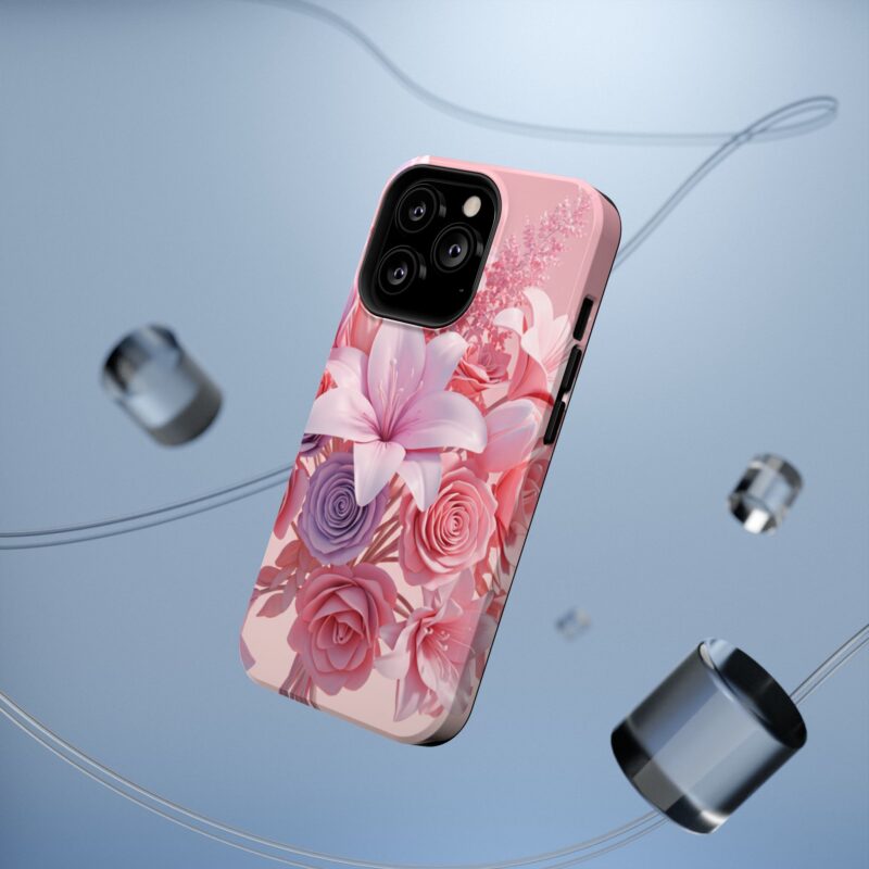 Floral Impact-Resistant Phone Case - Vibrant Pink Flower Design - Image 15