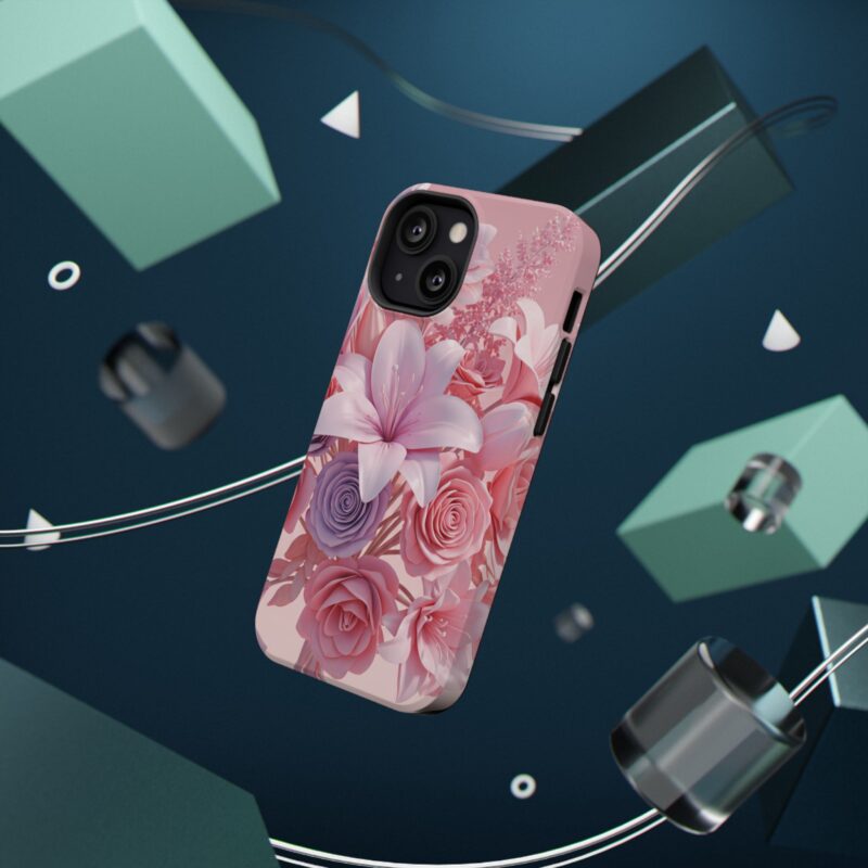 Floral Impact-Resistant Phone Case - Vibrant Pink Flower Design - Image 8