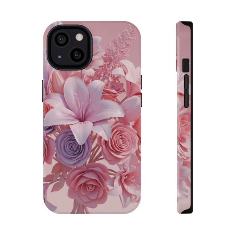 Floral Impact-Resistant Phone Case - Vibrant Pink Flower Design