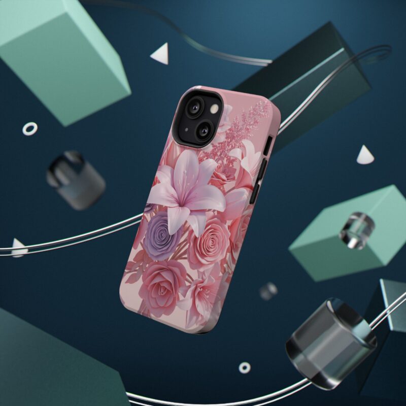 Floral Impact-Resistant Phone Case - Vibrant Pink Flower Design - Image 11