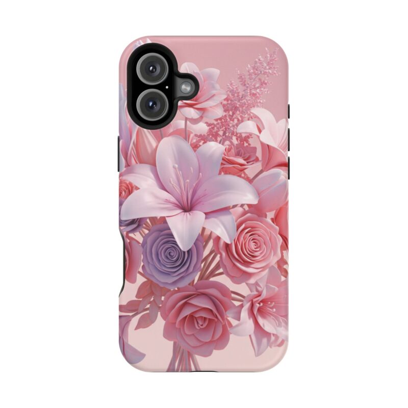 Floral Impact-Resistant Phone Case - Vibrant Pink Flower Design - Image 157