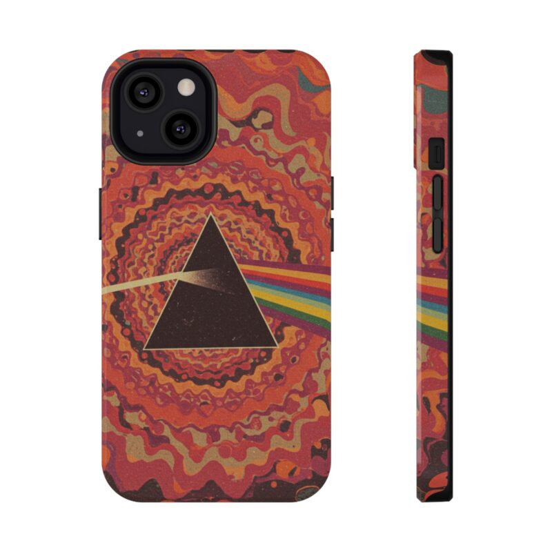 Psychedelic Impact-Resistant Phone Case - Vibrant Rainbow Prism Design