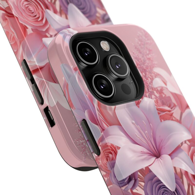 Floral Impact-Resistant Phone Case - Vibrant Pink Flower Design - Image 110