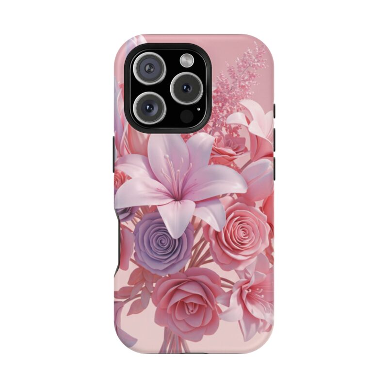 Floral Impact-Resistant Phone Case - Vibrant Pink Flower Design - Image 133