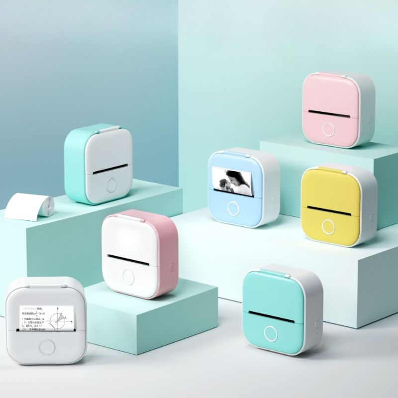 Portable Mini Thermal Label Printer | Bluetooth | Inkless Printing with Label Support | USB